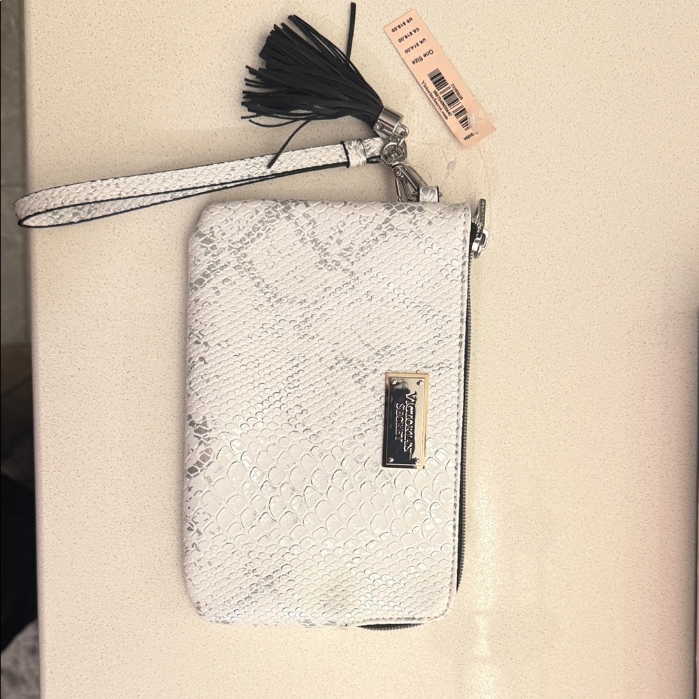 Victoria's Secret Silver Snakeskin Wristlet